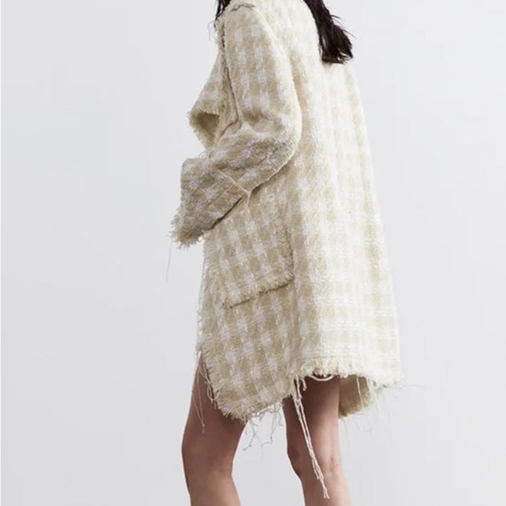 Marigold Shadows Elegant Cream Trench Coat